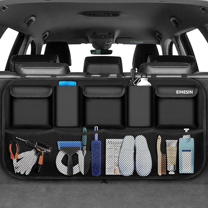 Einesin Car Organizer, Car Organizers and Storage with 9 Pockets, SUV Trunk Organizer for SUV/MPV/Truck, Car Essentials (42 * 10in)