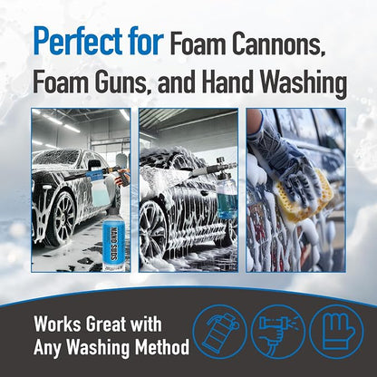 Nanoskin NANO SUDS Foaming Car Wash Shampoo 5 Gallons - Works with Foam Cannon, Foam Gun, Bucket Washes, Car Soap for Pressure Washer | Safe for Cars Trucks, Motorcycles, RVs & More | Fruity Scented, 640 Fl Oz (Pack of 1), Blue