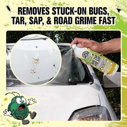 Chemical Guys Bug, Sap & Tar Remover, Fast Acting Pre Wash Cleaner for Cars, Trucks & SUVs, Removes Stuck On Residue, Road Film, Bug Splatter, Tree Sap, Grime, Spray, 2 Pack - 15 Fl Oz Each