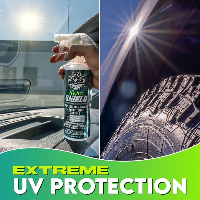 Chemical Guys HydroShield Vinyl, Rubber & Plastic Ceramic Shine Coating - Plastic Restorer for Interior & Exterior Trim, Tires & Trim - Restores Shine, Safe for Cars, Trucks & RVs, 16 fl oz
