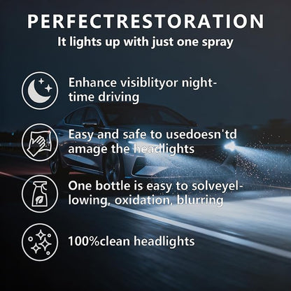 Headlight Restoration Kit - Coating Headlight Cleaner for Cars Trucks Motorcycles & RVs - Restore Yellowing Cloudy & Foggy Lenses Enhance Night Driving Safety for Commuters No Sanding UV Shield