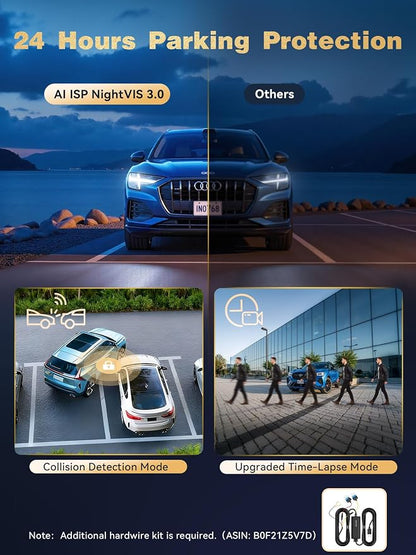 DDPAI 3 Channel 4K HDR Dash Cam, STARVIS 2 IMX678, Dashcam for Cars with 128G eMMC, Front Inside and Rear Triple Car Camera with GPS, 3" IPS,ADAS,24H Parking Mode,Support 512GB,Z90 Pro 3CH