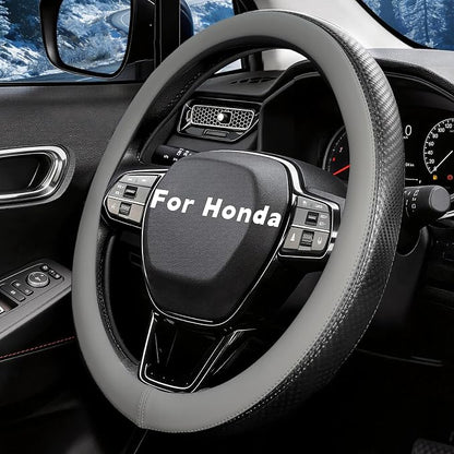 Steering Wheel Cover for Honda CRV Accord Civic HRV Pilot Odyssey, Standard Size 14.5-15" (Gray)