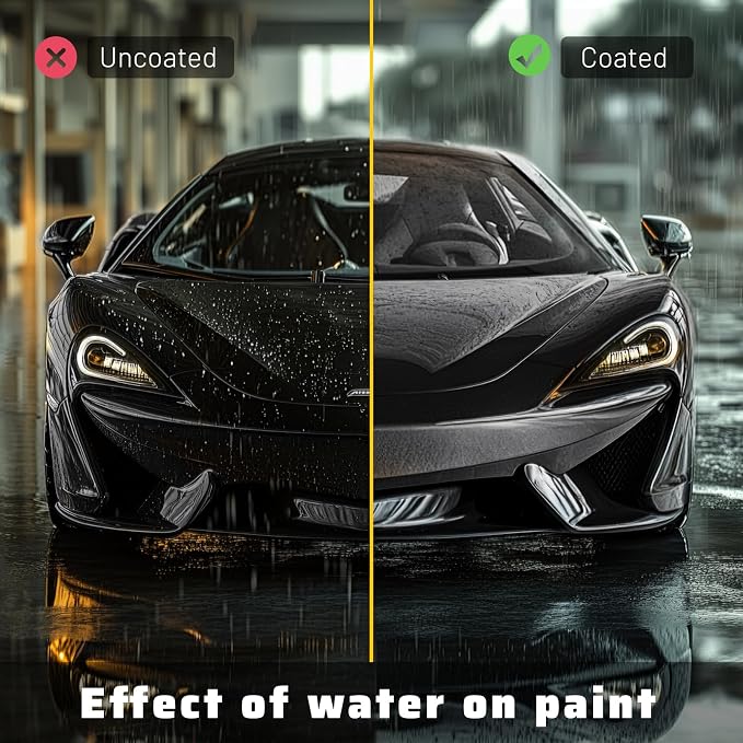 Car Paste Wax High Gloss Shine, Long Lasting Paint Protection, Superior Hydrophobic Water Repelling Properties, Natural Wax for Minor Scratch Repair and UV Protection, Safe for All Vehicles(Black)