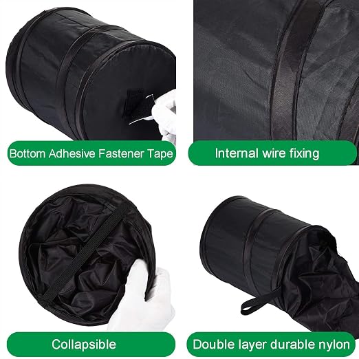 Boao Car Trash Can Bag Car Garbage Holder Container Traveling Portable Garbage Bin Collapsible Pop up Water Proof Bag Waste Rubbish Bucket for Cars (1 Piece)