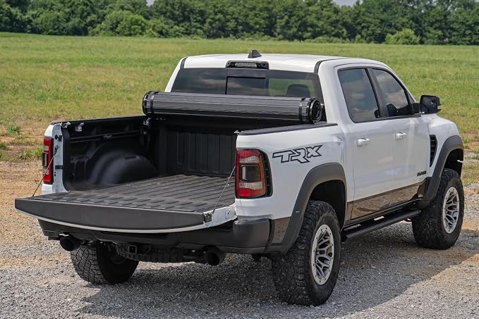 Rough Country Hard Roll-Up Tonneau Cover for Ram 1500 (2019-2026) & TRX (2021-2024) - Aluminum Truck Bed Cover, Fits 5'7 Bed