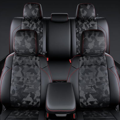 Carlimeki Leather Seat Covers Custom Fit for Tacoma Gen 3rd (2016-2023) Double & Crew Cab, for SR, SR5, Limited, TRD Pro, TRD Sport, TRD Off-Road, Trail Special Edition - Fully Covered