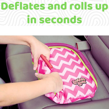 bubblebum Inflatable Backless Booster Car Seat, Portable Travel Booster Seat, Booster Seats for Cars 40-100 lbs, Kids & Child 4-10 years old - Pink | Inflatable Seats for Cars, Kids 40-100 lbs, Ages 4-11, Fits 3 Across, Rideshare & Carpool, FMVSS 213 C...