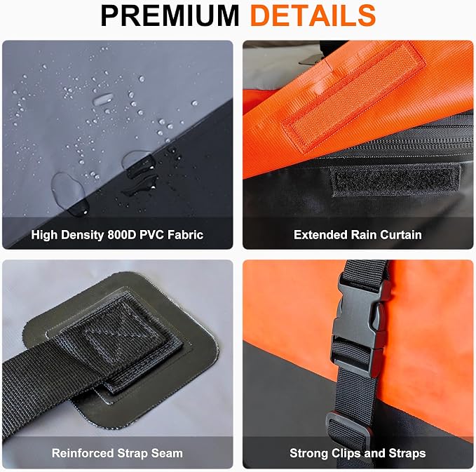 Car Rooftop Cargo Carrier Bag - 16 Cubic Feet Car Roof Top Bag Cargo Carrier for All Vehicle with/Without Rack, Includes Anti-Slip Mat, 8 Reinforced Straps, 6 Door Hooks, Luggage Lock