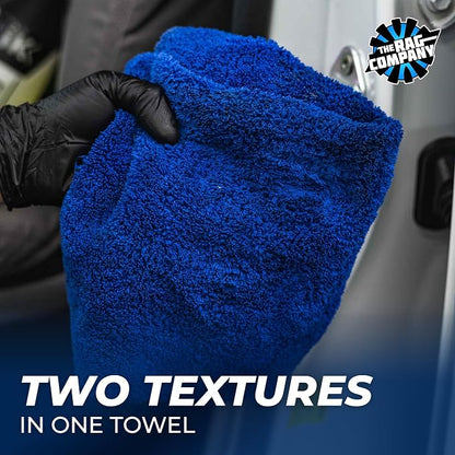 The Rag Company - Creature Edgeless Auto Detailing Towels (10-Pack) Professional 70/30 Blend, Dual-Pile Plush Microfiber, Buffing & Polishing, 420gsm, 16in x 16in, Royal Blue