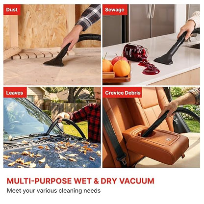 Shop-Vac 1.5 Gallon 2.0 Peak Wet/Dry Vacuum, Small Portable Shop Vacuum with Attachments, Mini for Garage, Car, Home and Pet