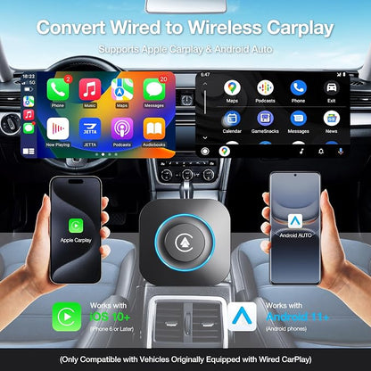 Magic Box Wireless CarPlay Adapter, Upgraded CarPlay & Android Auto, Support USB Offline Media Strea*ming, Plug & Play, Watch YouTube On Car, Magic Box for Factory Wired Car Play