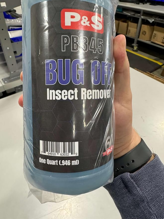 P&S Professional Detail Products Bug Off Insect Remover – Industrial-Strength Bug Splatter Cleaner, Safe for Paint, Trim & Grills, Pre-Wash Treatment, Easy Spray & Rinse Formula - 1 Quart