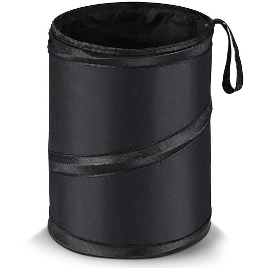Boao Car Trash Can Bag Car Garbage Holder Container Traveling Portable Garbage Bin Collapsible Pop up Water Proof Bag Waste Rubbish Bucket for Cars (1 Piece)
