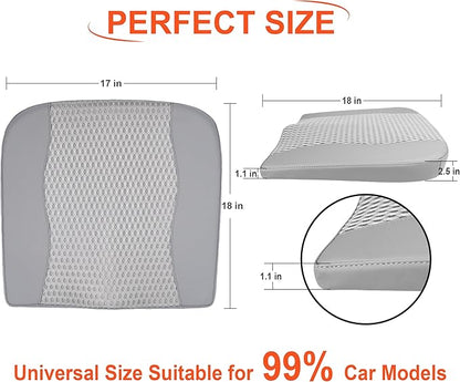 Lofty Aim Car Seat Cushion, Comfort Memory Foam Car Cushions for Driving - Sciatica & Lower Back Pain Relief, Driver Seat Pillow for Auto, Office Chair, Wheelchair - 4D Mesh Gray
