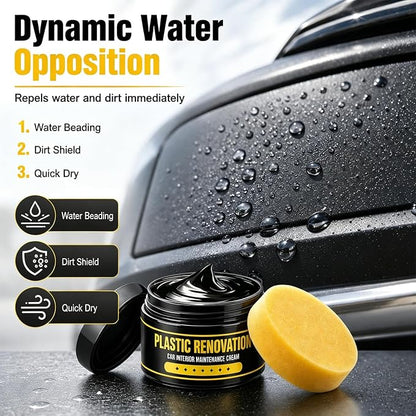 2Pcs Tire Nourish Wax Cream, Premium Tire Coating Paste, Bring Back the Original Deep Black Shine to Rubber, Trim and Plastic, Long-Lasting Tire Dressing for Car Trucks Motorcycles Tires