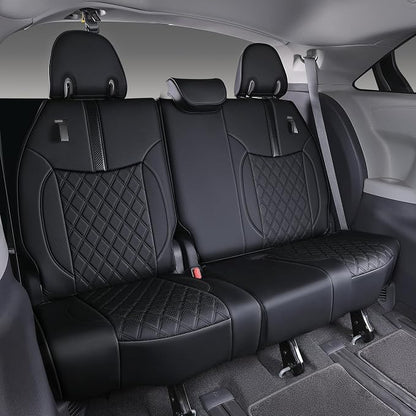 Custom Fit Sienna Seat Covers for 2021-2026 Toyota Sienna LE XLE 8-Passenger, Waterproof Faux Leather Full Set Airbag Compatible 3-Row Car Seat Protectors (Black)