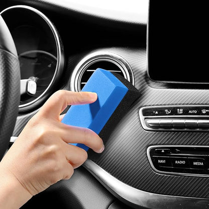 Frienda 12 Pcs Even Tire Applicator Dressing Shine Sponge, Reusable Tire Dressing Applicator Pad, Soft Color Polishing Sponge for Car Glass, Painted Steel, Porcelain and More(Blue)