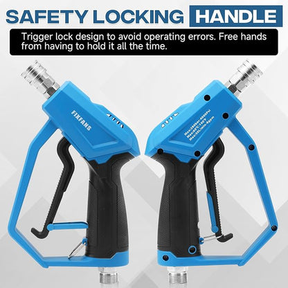 FIXFANS Pressure Washer Gun with Mini Foam Cannon, Dual Connector Accessory, Car Wash Foam Gun Kit - No-Dilution Foam Cannon Pro 100ML, 5 Power Washer Nozzle Tips & M22 Adapter, 1/4" Quick Connect
