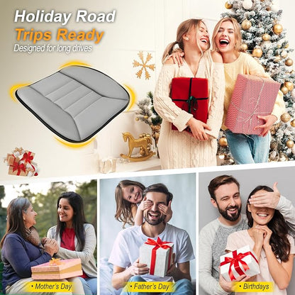 kingphenix 3-Piece Car Seat Cushion Set, 1.2inch Memory Foam Comfort, 2 Front Automotive Seat Cushions + Rear Bench Cushion, Non-Slip Bottom, Fits Sedan SUV Truck Van, Car & Office Chair, Gray