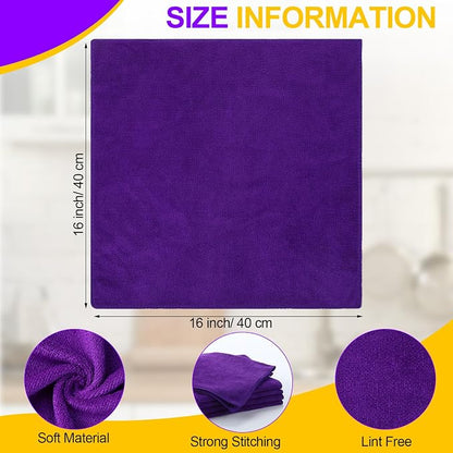 Nuenen 60 Pcs Microfiber Cleaning Cloths for Cars 16 x 16 Inch Ultra Absorbent Car Towels Drying Reusable Cleaning Supplies House Kitchen Window Microfiber Towel (6 Color)