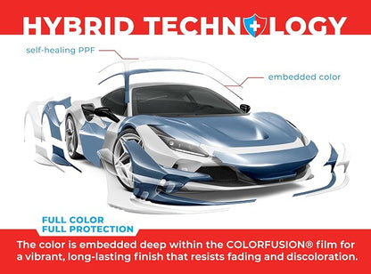 ColorFusion PPF by VViViD, Gloss China Blue Dry Apply PPF Vinyl Car Wrap Roll 10ft x 5ft