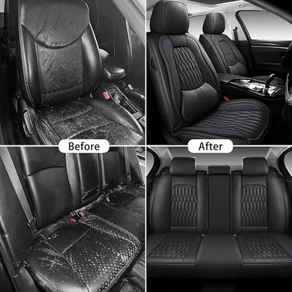 WELLDO Car Seat Covers, 5 Seats, Black-w02 | Waterproof, Scratch-Resistant, Breathable & Easy to Clean, Universal Fit for SUV Sedan Truck, Full Set