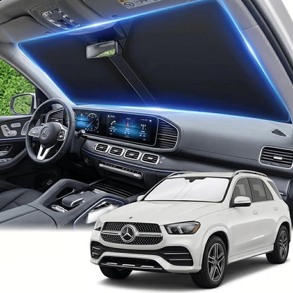 Windshield Sun Shade for Mercedes Benz GLE 2012-2025 2026 Sunshade Front Window Shade Custom Fit GLE Accessories Sun Visor Foldable Shade Blocks UV Rays Accessories