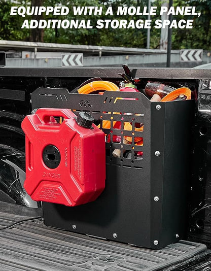 JOYTUTUS Truck Bed Storage Box Compatible with 2015-2026 F150 F250 F350, Heavy-Duty Metal Pickup Tool Box for Truck Bed, 57L Truck Bed Tool Storage Box Toolboxes, Side Tool Box Toolbox Cargo Box