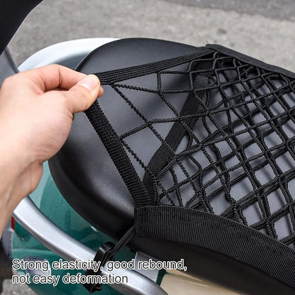 2PCS Motorcycle Bungee Cargo Net 10.3"X15.4" High Elastic Double Layer Thicken Helmet Net Luggage Rack with Adjustable Hooks for Bike Motorcycle Accessories