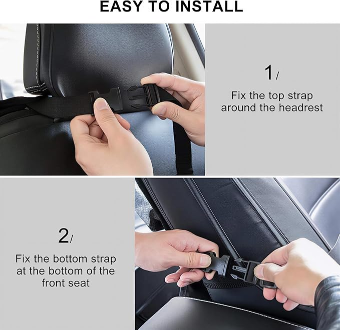 ONE PIX Backseat Car Organizer Mats Back Seat Organizers and Storage Bag with Touch Screen Tablet Holder for Kids Toddlers Seats, Travel Accessories, Road Trip Essentials (2PCS)