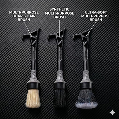Detailing Brush Set 3 in 1 Patent Pending in House Design from Proper. Detail Automotive Interior or Exterior, get Professional Results with Proper Detail Brushes Car Detailing - 3 Pack
