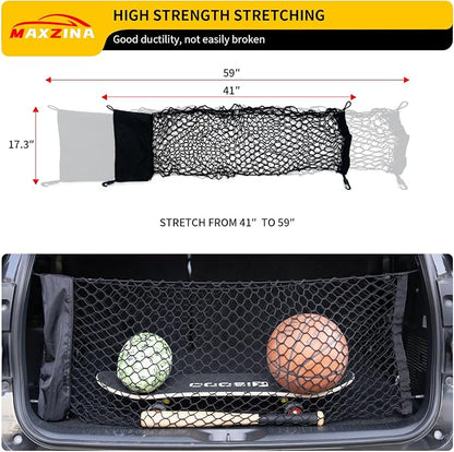 Cargo Net Compatible with 2014-2025 2026 Toyota Highlander Truck Bed Cargo Net 3.38'×1.44' Double Layer Envelope Style Dense Mesh Trunk Organizer for 2025 Highlander Exterior Accessories