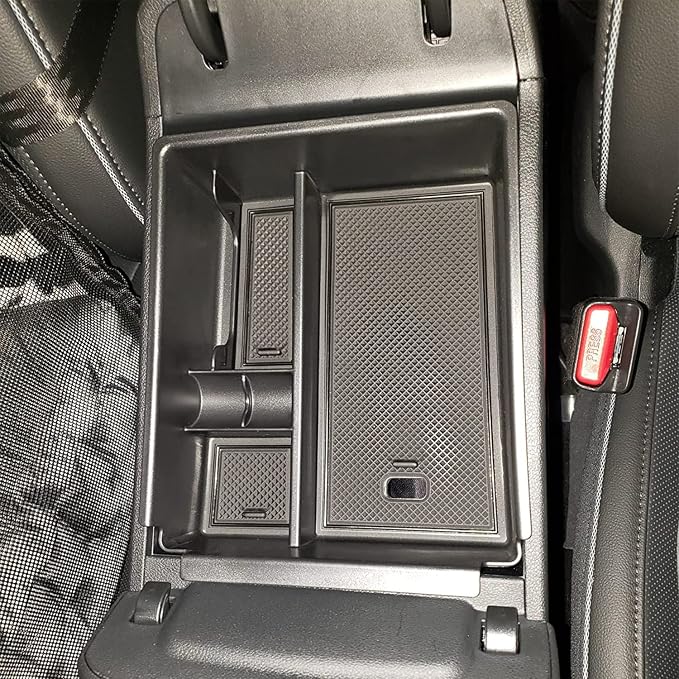 Center Console Organizer Tray Compatible with Hyundai Tucson Limited 2022 2023 2024 Tucson Hybrid Accessories, Automatic Transmission Only,SEL Only for Hybrid SEL,Armrest Secondary Storage Box,Black