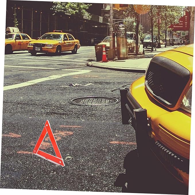 OUNONA Car Safety Warning Triangle Sign Emergency Roadside Alert Dot Approved Foldable Car Accessories