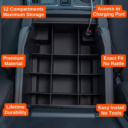 Vehicle OCD - Center Console Organizer for Ford F150 (2015-2020) (Full Console w/Bucket Seats ONLY) - Made in USA - SLX107