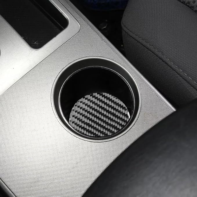 NVCNX Real Premium Carbon Fiber for Toyota 2nd Gen Tacoma Accessories 2005-2015 2006 2007 2008 2009 2010 2011 2012 2013 2014 Center Console Cup Holder Insert Mat Cover Interior Trim Sticker Decal 1PC
