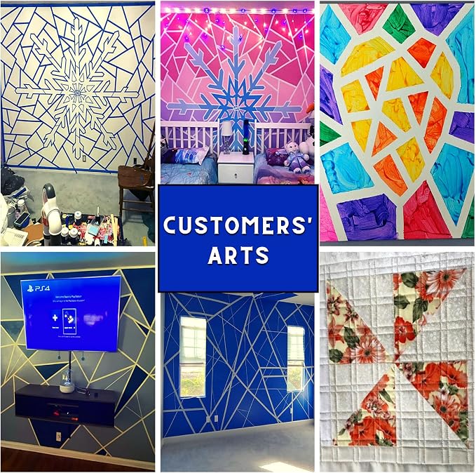 5 Rolls Pinstripe Tape - Masking Tape 1/16", 1/8", 1/4", 1/2", 3/4" - Thin Painters Masking Automotive Tape for DIY, Car, Auto, Paint, Art, Tumblers (Blue)