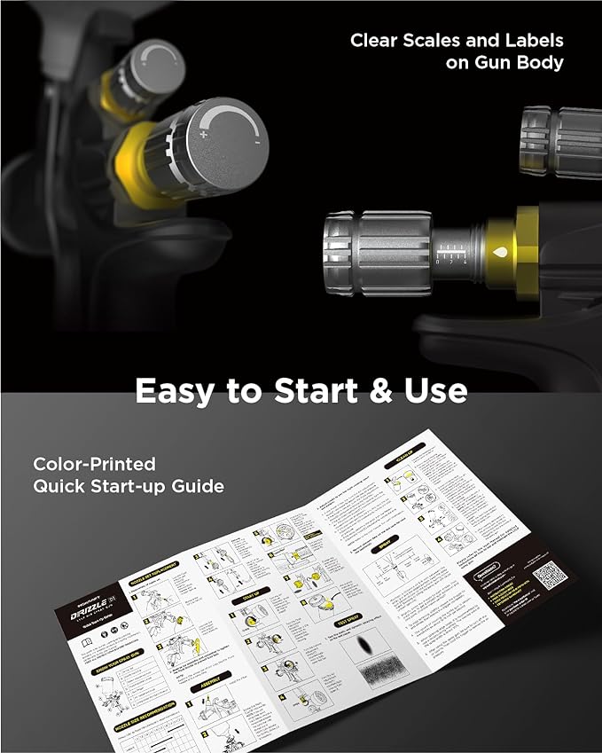 InoKraft D1 LVLP Air Spray Gun Premium Kit, Easy to Use, Paint Gun for Cars & House DIY Painting, 1.3/1.5/1.7mm Nozzles, with Paint Sprayer Accessories