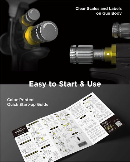 InoKraft D1 LVLP Air Spray Gun Basic Kit, Ease of use, Paint Gun for Cars & House DIY Painting, 1.3mm Nozzle, with Paint Sprayer Accessories