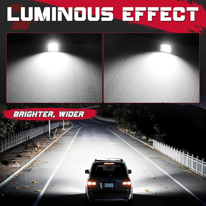 LED Cubes, OFFROADTOWN 3inch 120W CREE LED Pods Driving Lights Cubes Ditch Light Off Road Lights Reverse Light for Truck Pickup UTV ATV SUV Boat 4x4 Car - Diffusion Beam
