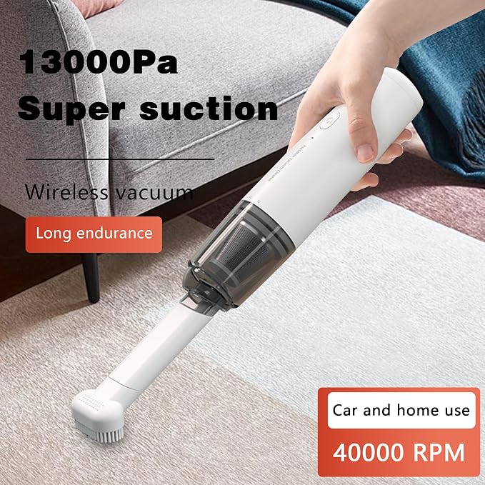 Handheld Vacuum Cordless Car Vacuum with Strong Suction,Handheld vacuum for Quick Cleaning,Small Lightweight Handheld vacuuming, Dust buster cordless rechargeable for Car,Pet Hair,Home and Office