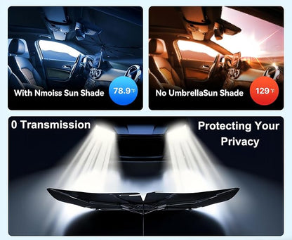 2026 Upgraded Car Windshield Sun Shade Umbrella, UV & Heat Block, Foldable Front Window Cover – Keep Interior Cooler, Protect Dashboard & Seats – Universal Fit for SUV, Truck, Sedan (57"x31.5")