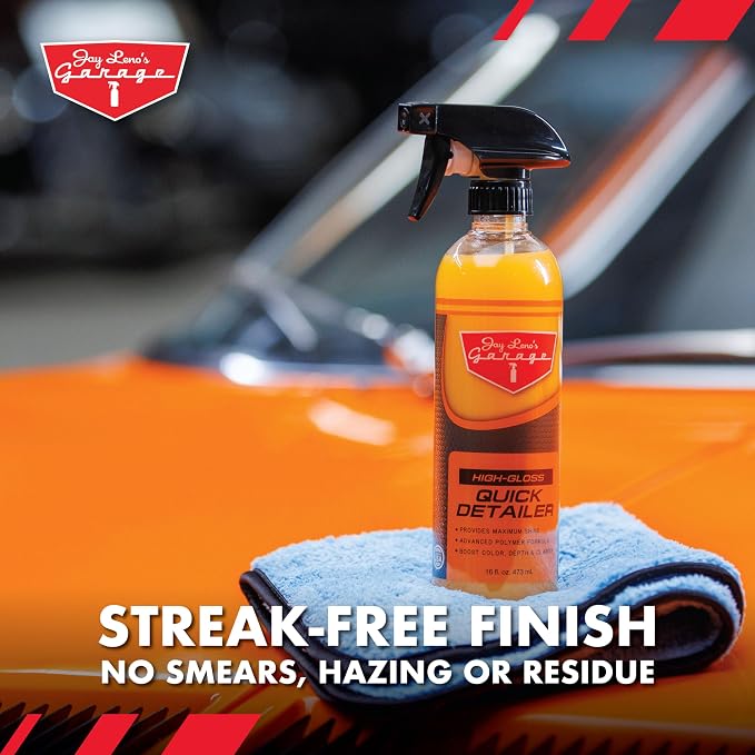 Jay Leno's Garage Quick Detailer Spray – Car Detailing Spray and Auto Detailer Spray for a High Gloss Finish, Fast Shine Car Exterior Cleaner and Everyday Easy Quick Detail Automotive Cleaner (16 oz)