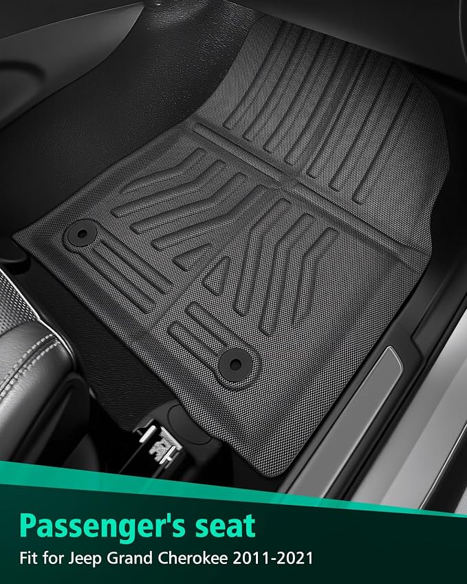Floor Mats for Jeep Grand Cherokee: 2011-2021(Not for L), All Weather Floor Liners Car Accessories for Grand Cherokee 2021 2020 2019 2018 2017 2016 2015 2014 2013 2012 2011, 3PCS Lightweight Tough XPE