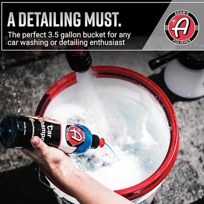 Adam's Polishes Wash Bucket (3.5 Gallon Bucket + Grit Guard) - Car Detailing Tool for Car Washing & Garage Storage | Stores Car Wash Soap, Foam Cannon, Foam Gun, Microfiber Towels & More