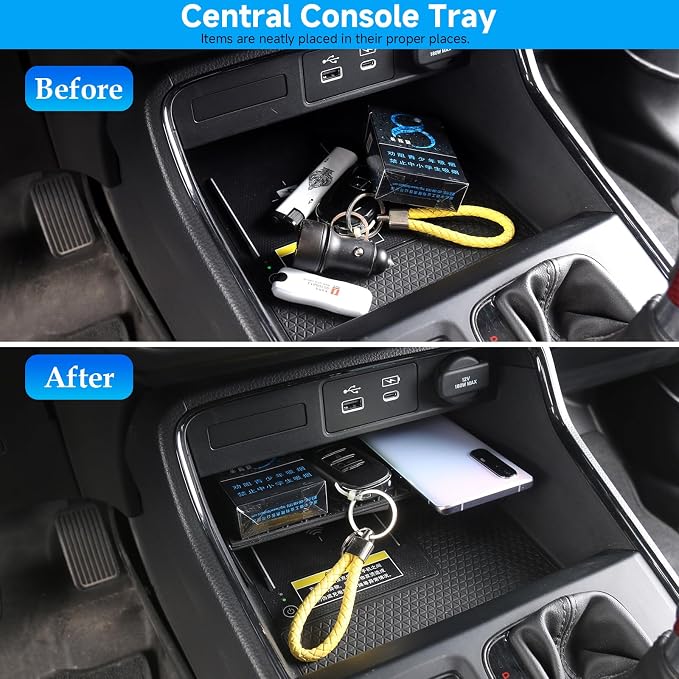 3PCS Center Console Organizer Compatible with Honda CRV 2026 2025 2024 2023 Accessories Hybrid (Include HEV) Armrest Hidden Storage Box Center Console Tray