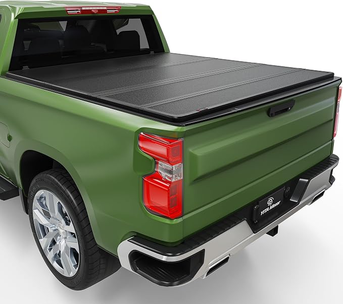 YITAMOTOR Quad Fold Hard Truck Tonneau Cover Fits for Chevy Silverado/GMC Sierra 1500 New Body Style 2019-2026 with 6.6ft Bed w/o Multi-Flex Tailgate, Heavy-Duty Aluminum Alloy Bed Cover