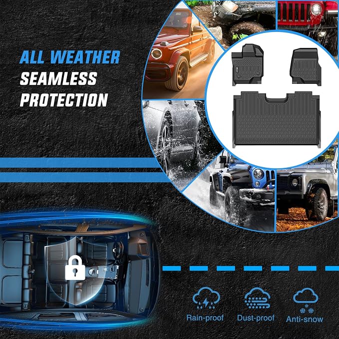 Nilight TPE Floor Mats for Ford F-150 F150 Lightning SuperCrew Cab Bucket Seats 2015 2016 2017 2018 2019 2020 2021 2022 2023 2024 2025 2026 All Weather Custom Fit Heavy Duty Floor Liners