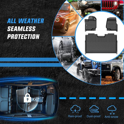 Nilight TPE Floor Mats for Ford F-150 F150 Lightning SuperCrew Cab Bucket Seats 2015 2016 2017 2018 2019 2020 2021 2022 2023 2024 2025 2026 All Weather Custom Fit Heavy Duty Floor Liners